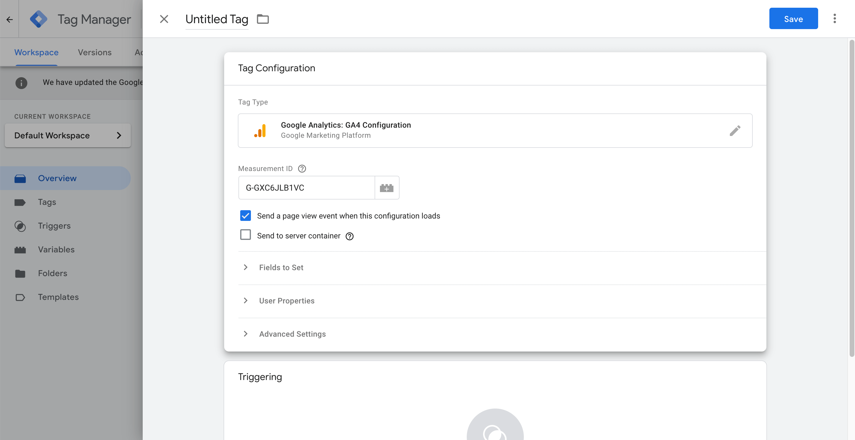 Google Tag Manager - Add a GA4 Tag